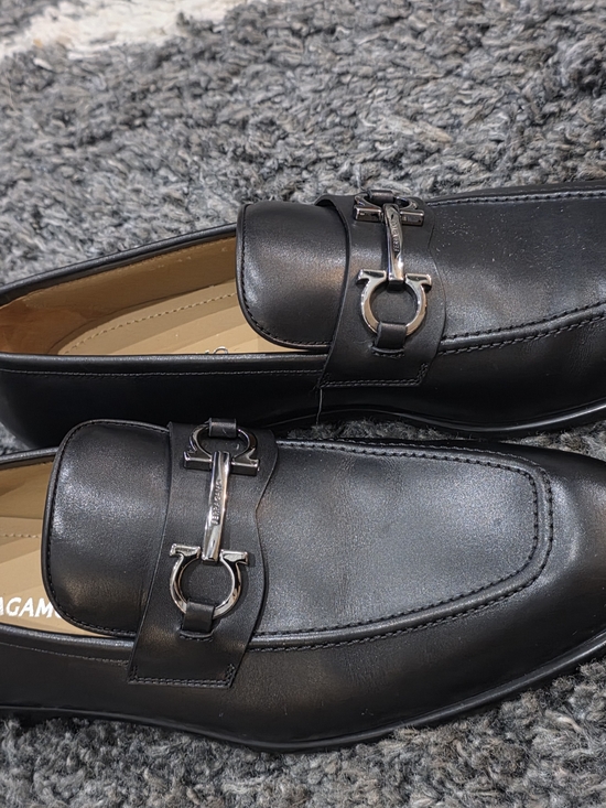 Salvatore Ferragamo Foster Bit Loafers Black Leather Mens Size 11E main image 9